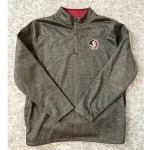 FSU pullover Florida State University quarter zip up embroidered patch gray 2XL
